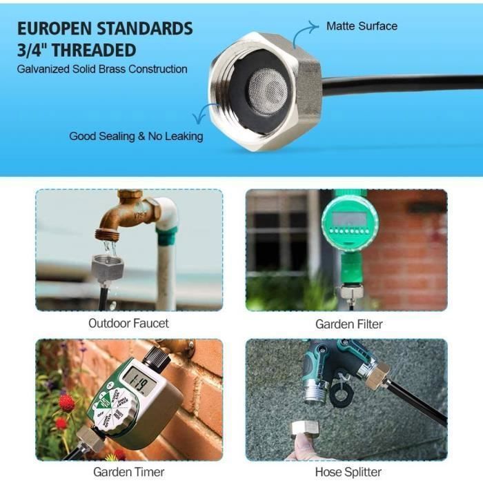 Outdoor misting system - 12M - Rapid misting system - 16 nozzles - Misting hose kit OUTDOOR MISTING SYSTEM Label
