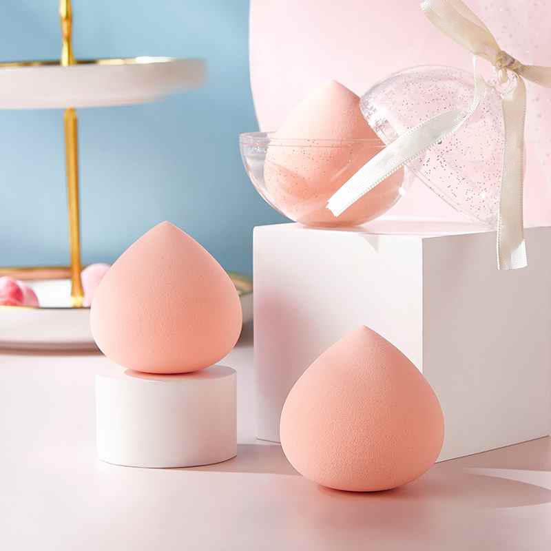 éponge à maquillage, éponge de beauté en forme d'œuf, poudre, fond de teint, crème pour le visage, éponge cosmétique, éponges pêche et boîte, outils de beauté