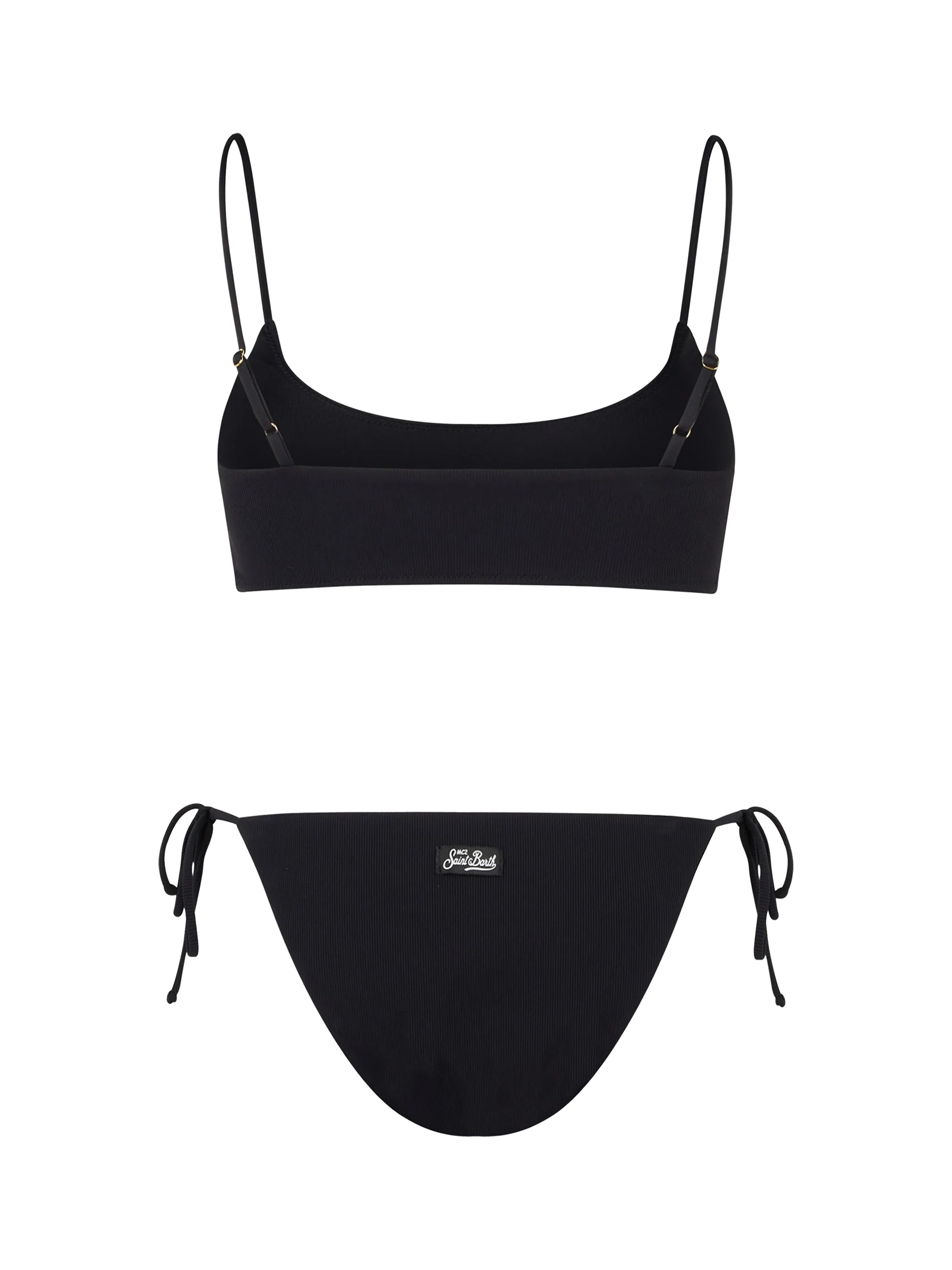 Judy Virgo dames zwarte geribbelde bralette bikini