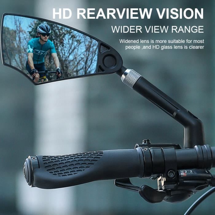 espejo retrovisor antirreflejos para bicicleta - Rotación de 360° - Visión clara - Espejo retrovisor para bicicleta - Vástago retráctil - Izquierdo