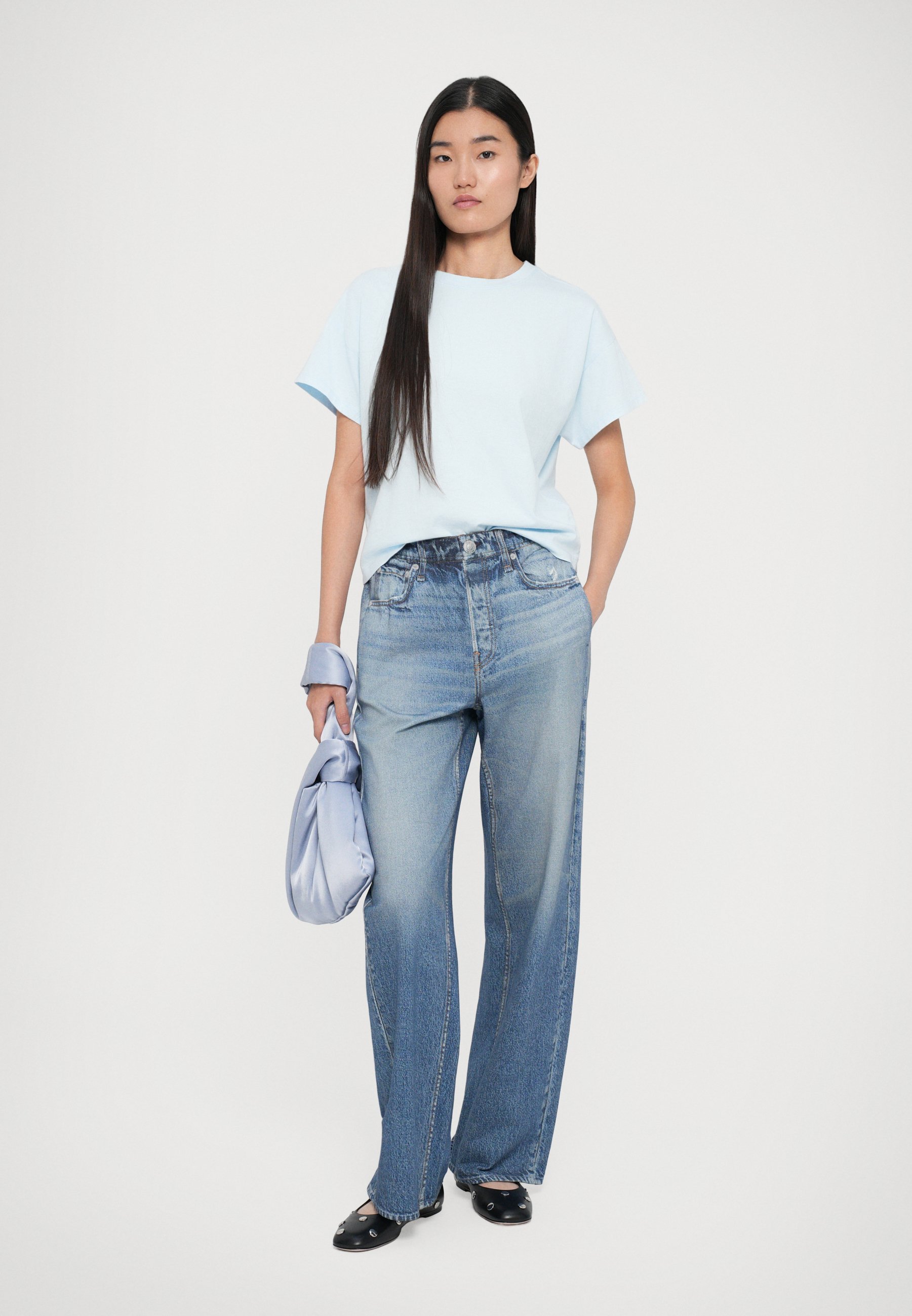Rag & Bone Kelly Boxy T-shirt - Basic T-shirt - blauw