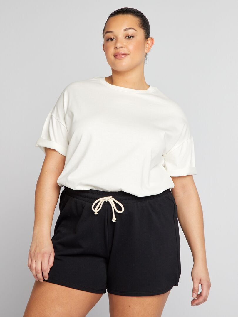 Camiseta básica con hombros caídos - BLANCA