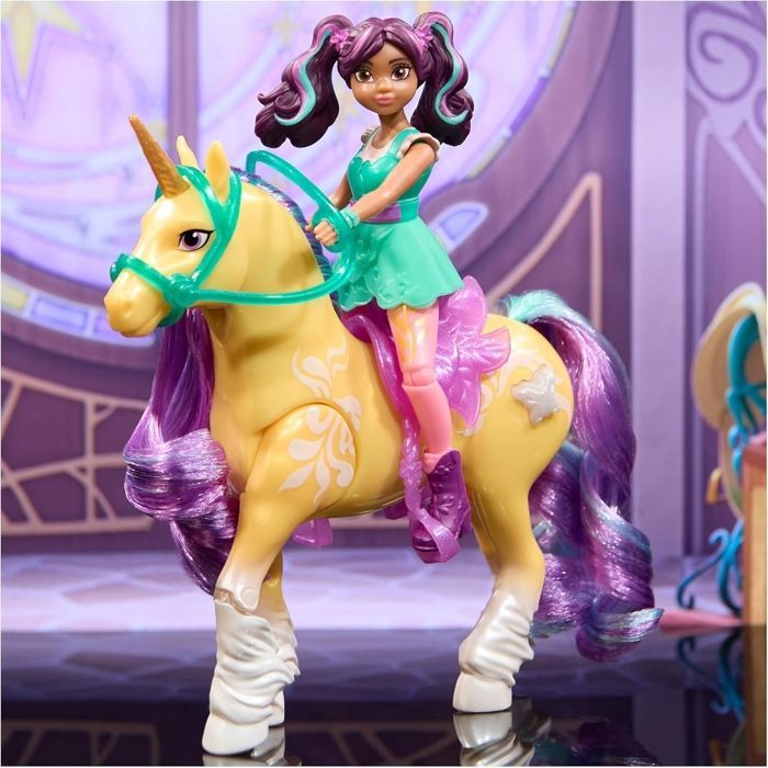 Unicorn Academy Unicorn Leaf com Luzes e Boneca Ava