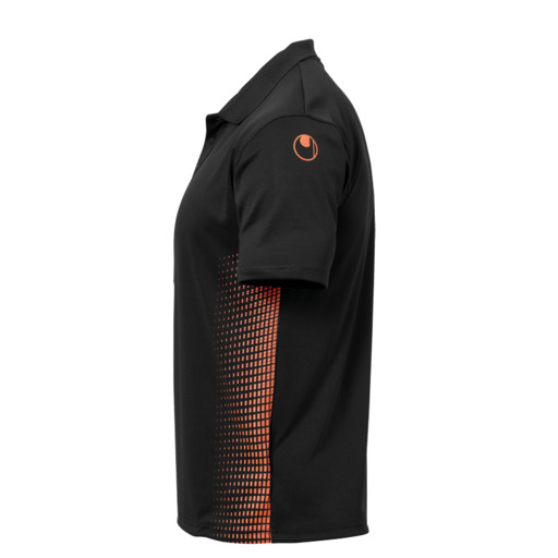  Camisa Polo Score Preta/Laranja Fluorescente Uhlsport