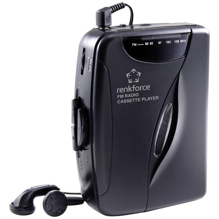 Lecteur de cassettes - RENKFORCE - RF-CP-150 - Portable - Noir - Batterie rechargeable