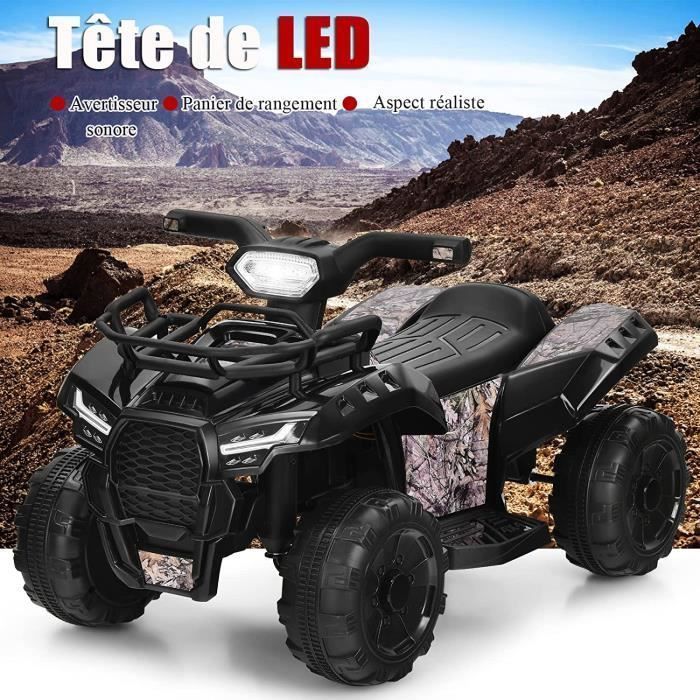 Buggy eléctrico GOPLUS para niños de 1,5 a 3 años, 6 V, efectos de sonido y luz, bocina LED, capacidad de carga de 20 kg, negro - GOPLUS