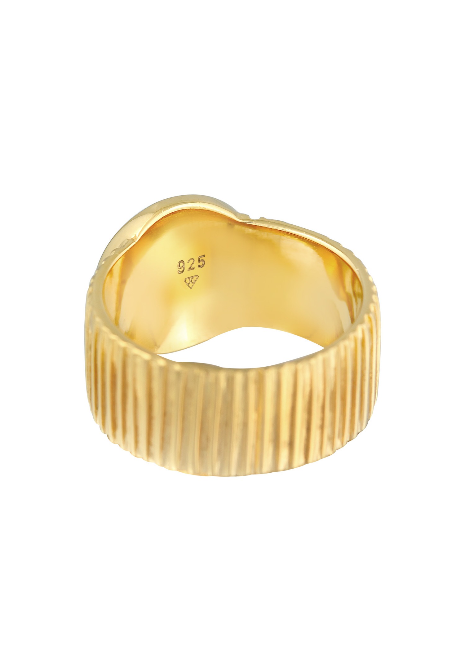 Elli PREMIUM Bague Signet Femme Structure Relief Chunky Blogger Tendance en argent sterling 925