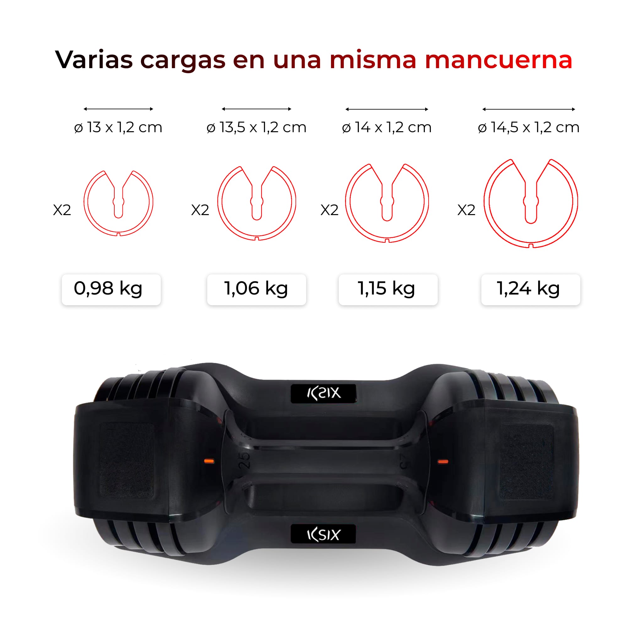  Paket od 2 podesive bučice 11 kg Ksix