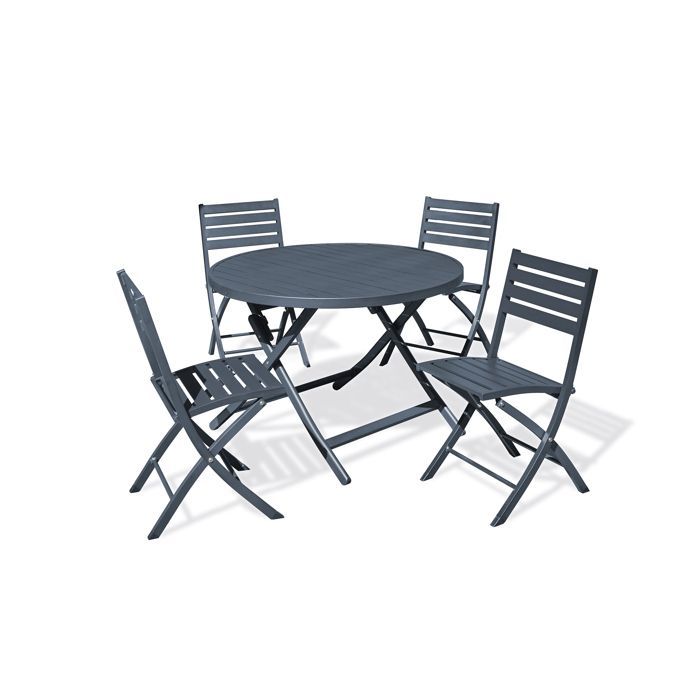 Tuinset voor 4 personen in antracietgrijs aluminium - Antracietgrijs