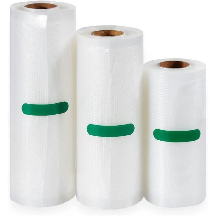 Film para envasar al vacío alimentos - Bolsas para envasar al vacío alimentos para máquinas de envasado al vacío, 3 rollos, 12x500cm, 17x500cm, 22x500cm (sin embalaje)