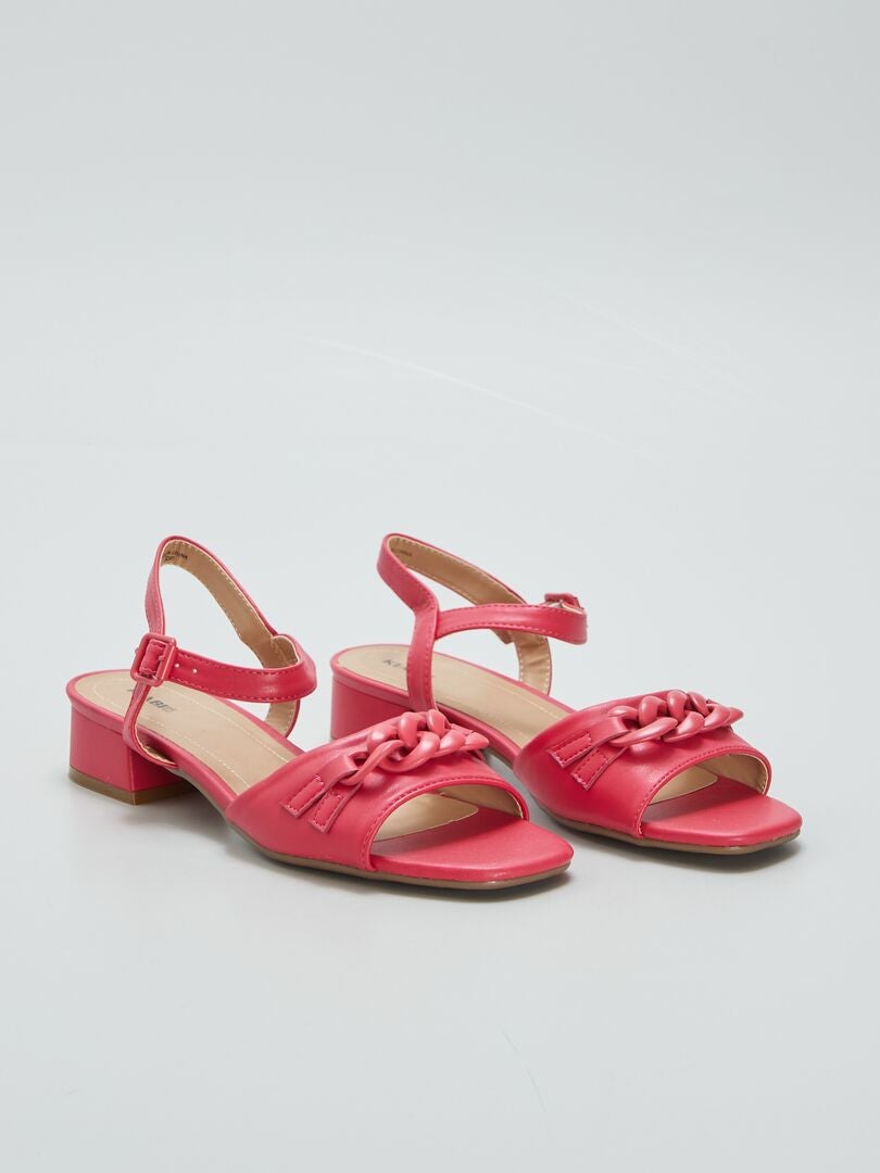 Sandalen met hak - ROOD