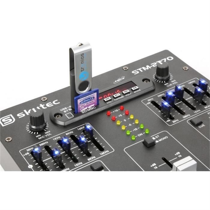 Vonyx STM2270 4-Channel DJ Mixer - MP3 Player, Bluetooth, 5-Band Equalizer