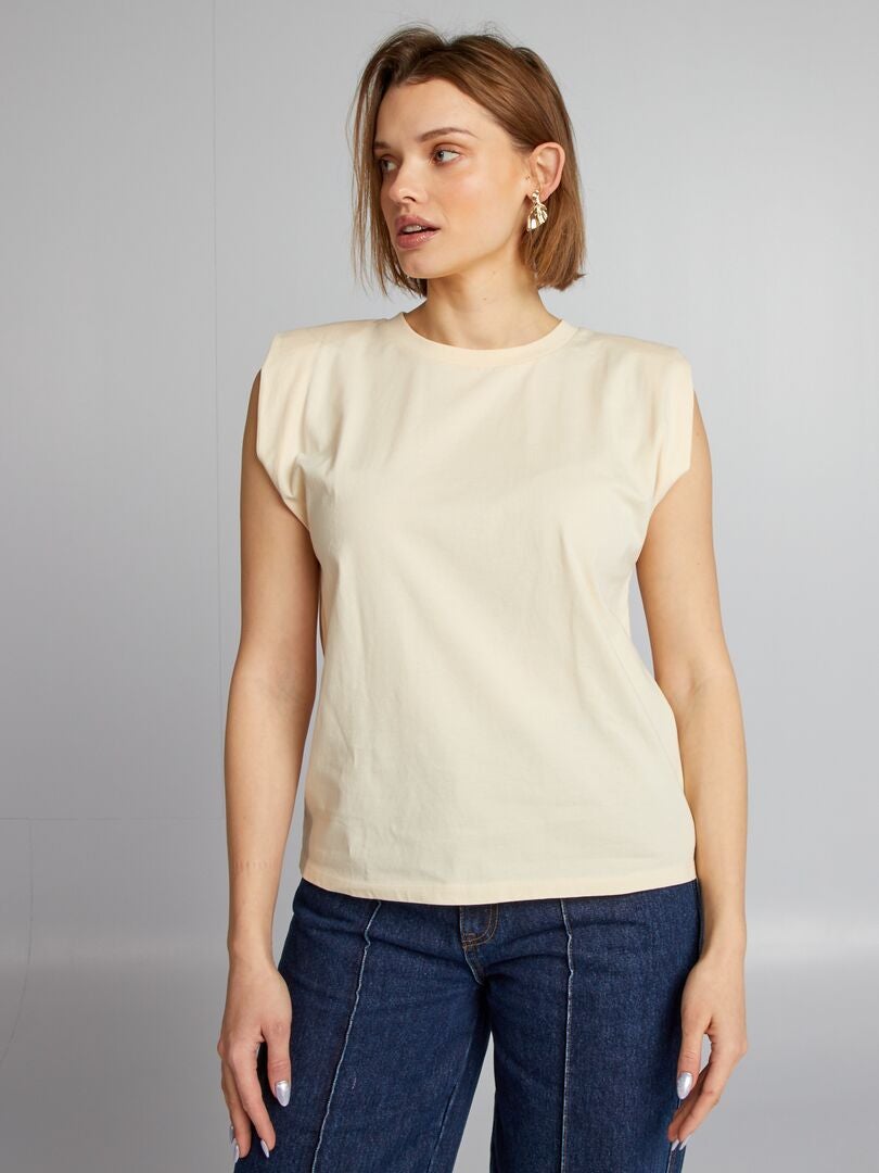 Camiseta con hombreras - BLANCA