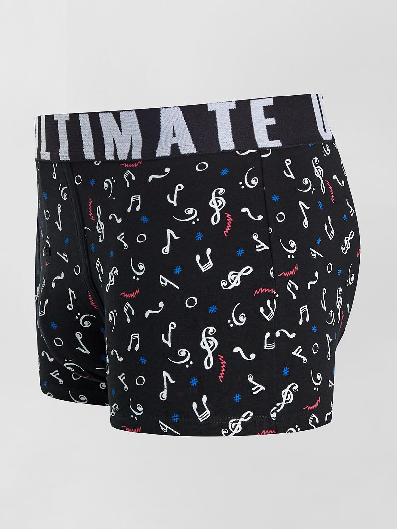 Set van 3 boxershorts met patroon - ZWART