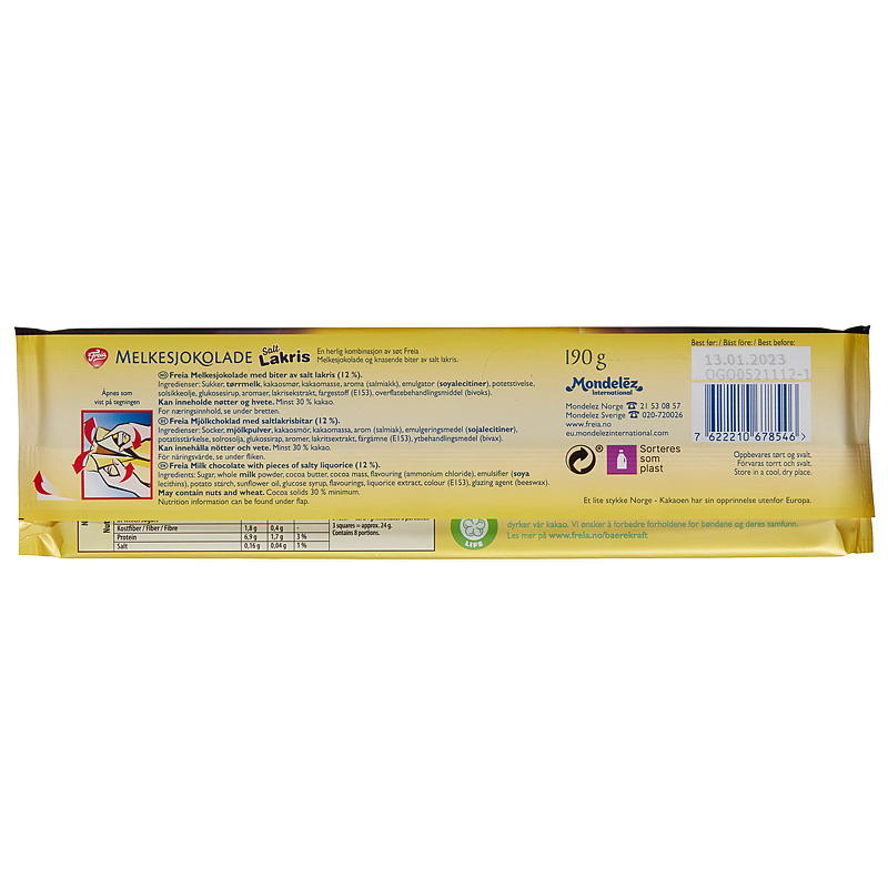 Freia Mjölkchoklad 190 g/lakrits