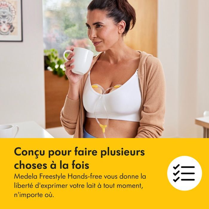 MEDELA - Freestyle Hands Free Double Electric Breast Pump 21mm / 24mm - Discreet and Portable