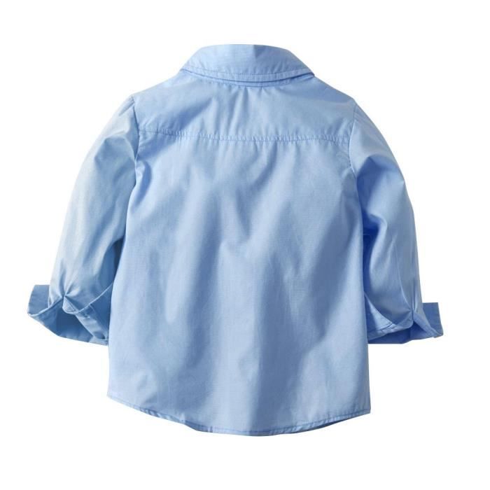 Completo da ragazzo composto da camicia a maniche lunghe, jeans con bretelle e papillon - Blu