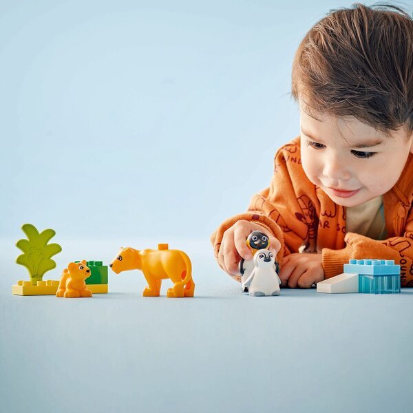 LEGO Duplo 10442 Laukinių gyvūnų šeimos: pingvinai ir liūtai<br>