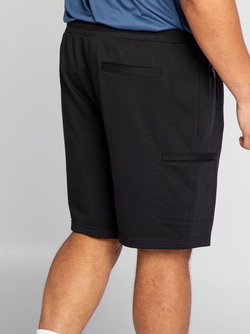 Bermudashorts van fleecestof - zwart