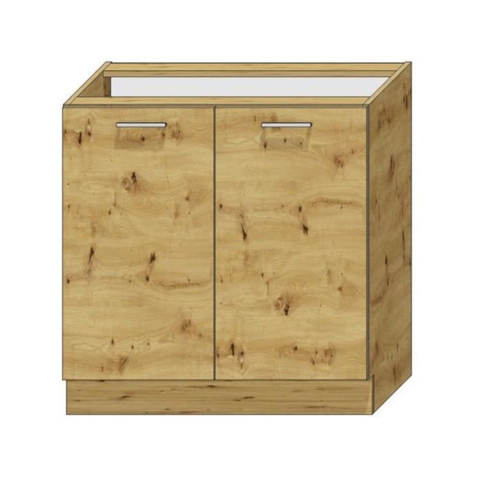 Cucina completa Mila a 5 pezzi in rovere artigianale con piano di lavoro incluso - Lunghezza 120-180 cm