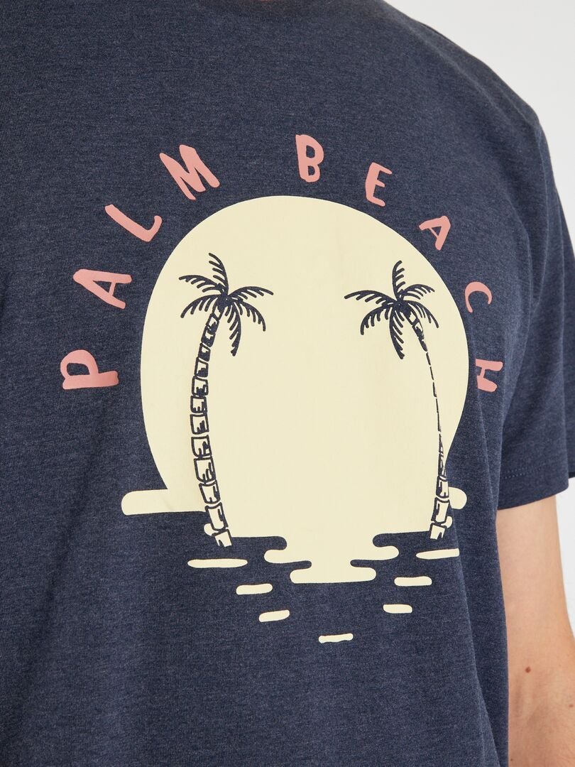 'Holidaze' katoenen T-shirt met print - Marineblauw