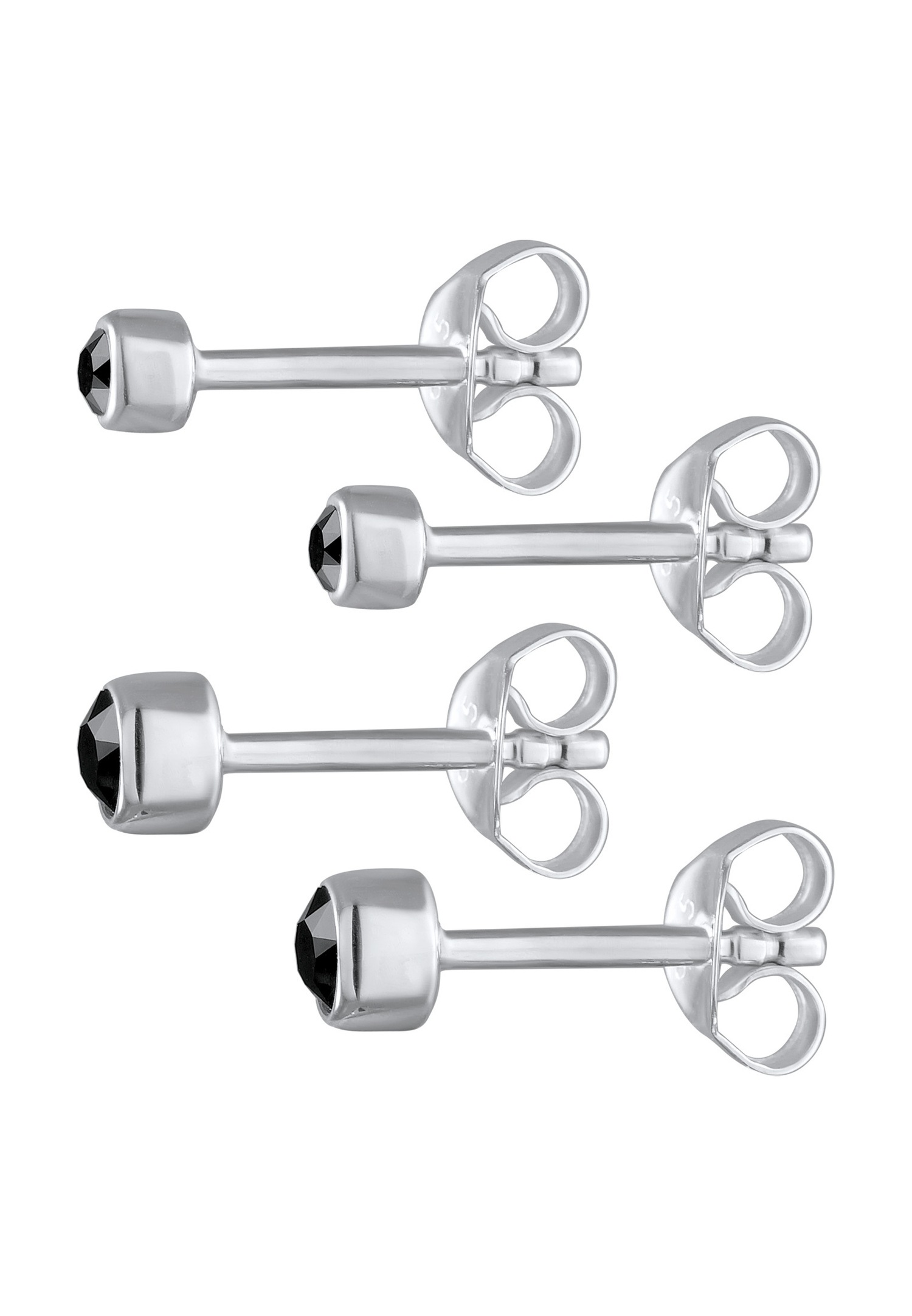 Elli Femmes clous d'oreilles Basique set de 2 avec cristal en argent sterling 925