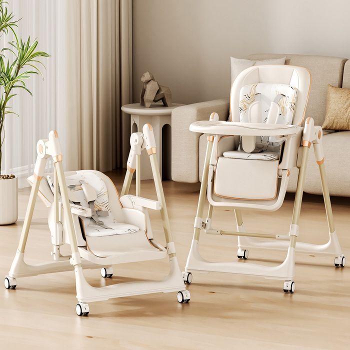 MAGICFOX High Chair, Child's Armchair, Baby Care, Mealtime, Folds, With Tray, Footrest, Adjustable Height, Newborn