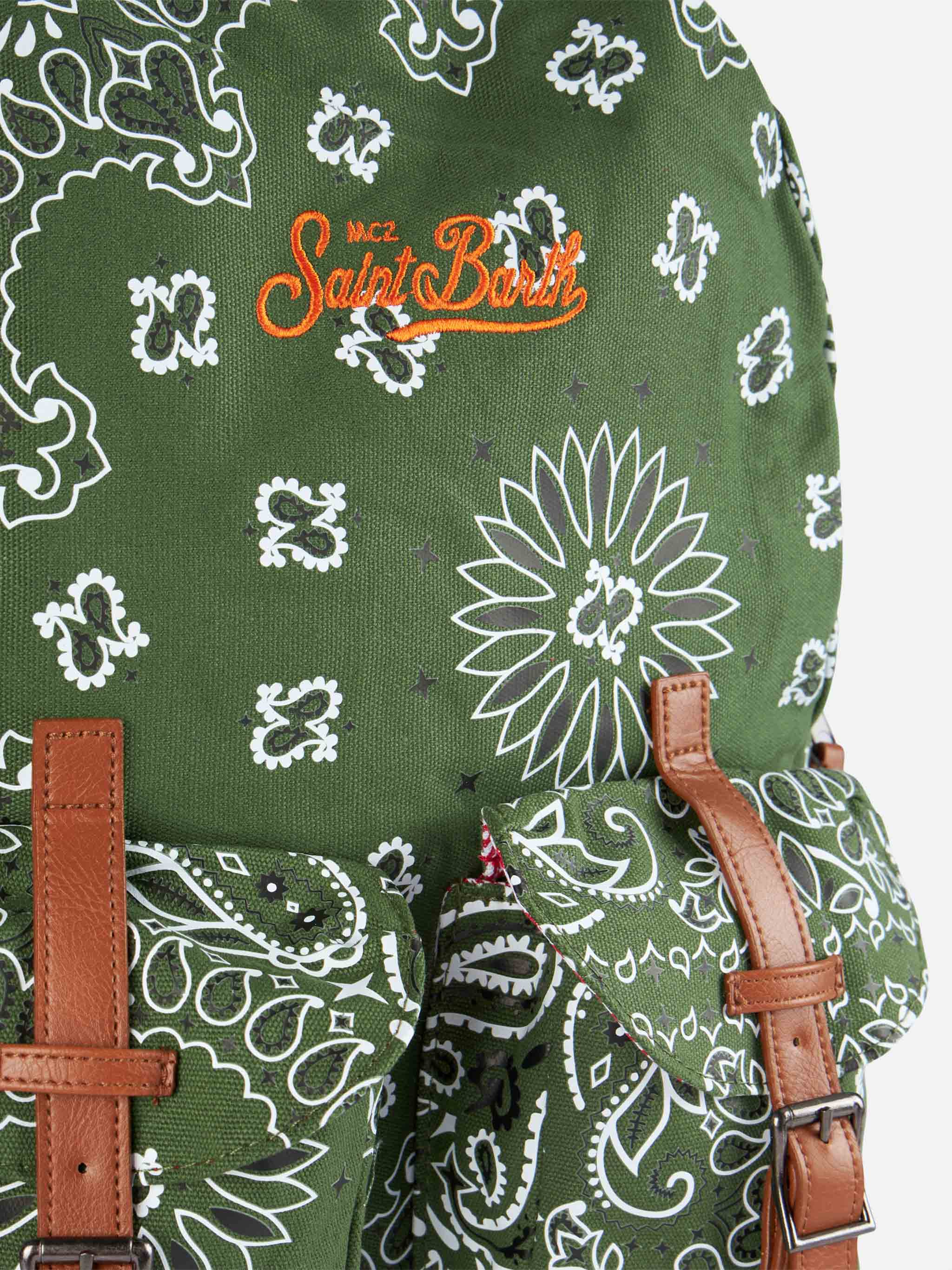 Cody kanvasrygsæk med grønt bandana-print