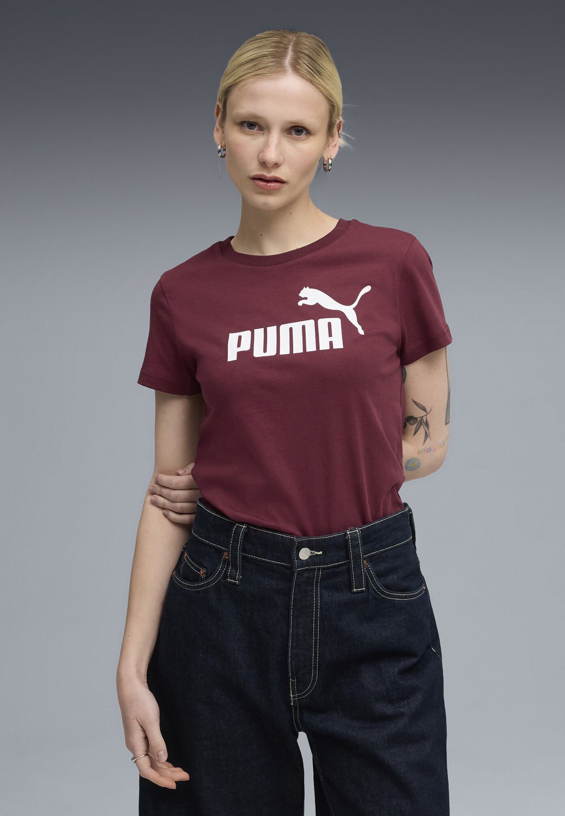 Puma ESS NO. 1 LOGO T-shirt - T-shirt met print - robijnrode glans