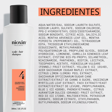 Nioxin Professionals Shampoo Scalp Hair 4 Colored Dry Damaged Hair Shampoo Damaged Hair Volume 300 ml 300 ml