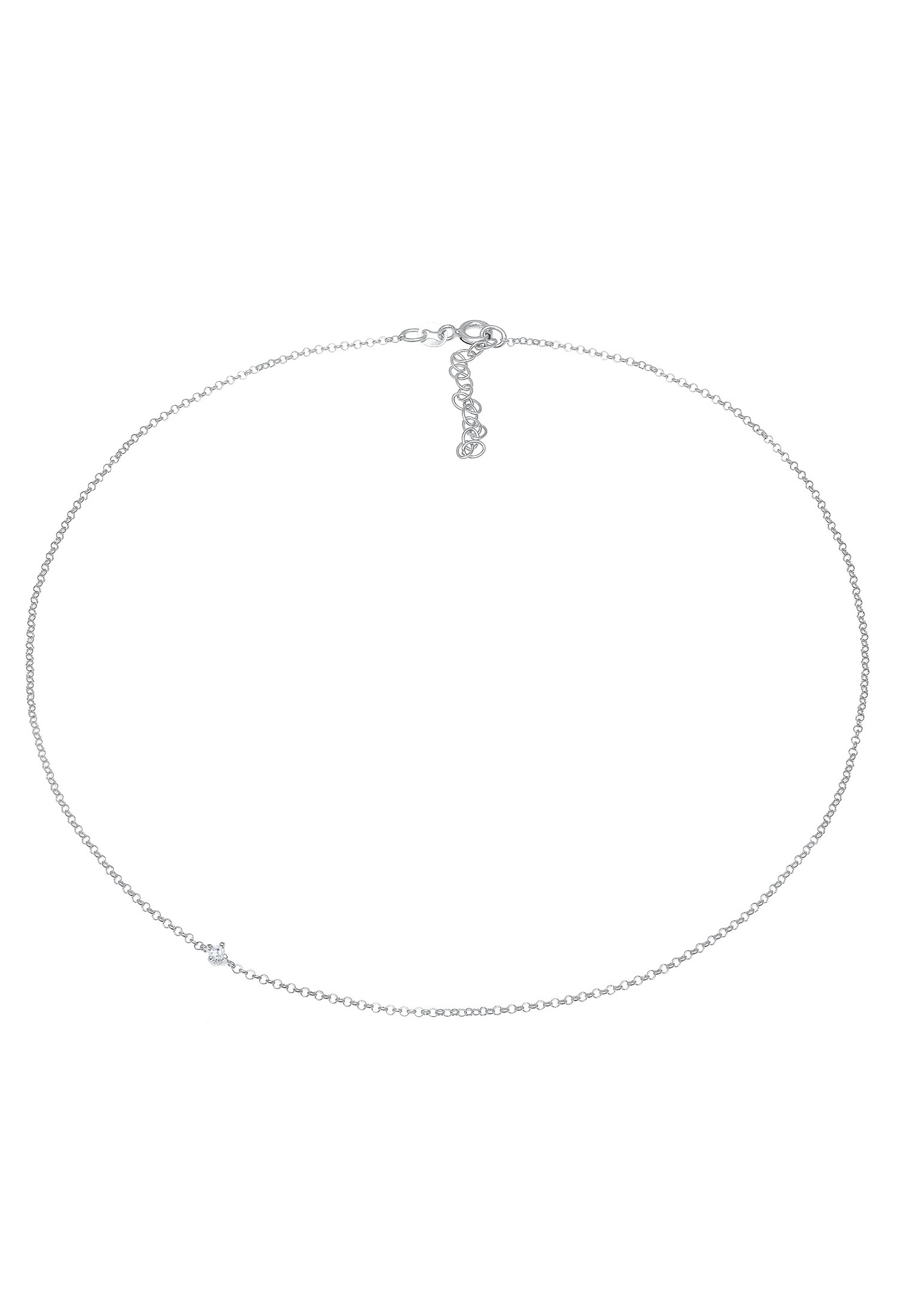 Elli Femmes Choker Solitaire avec Cristal de Zirconium en Argent Sterling 925