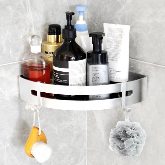 Yorbay Set of 3 Aluminum Shower Shelves, No Drilling Required, Corner Shower Shelf