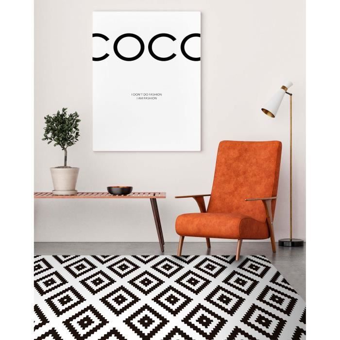 Vinylteppich - EINNENFFER - 80 x 150 cm - Schwarz - Quadratisch - Für den Innenbereich