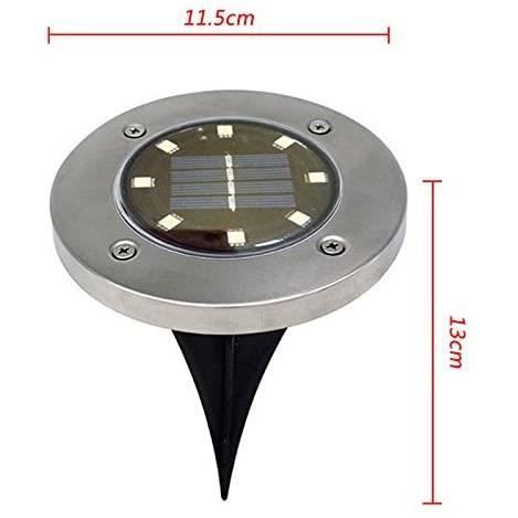Set van 4 stuks 8 LED-tuinlampen op zonne-energie, waterdichte solar spotlights, voor landschapsverlichting, warm licht