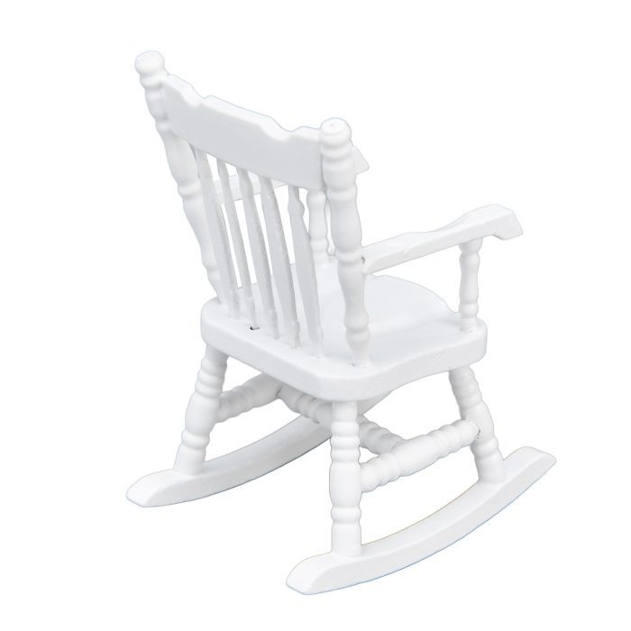 Chaise de maison de poupée - GIGICIAL - 1:12 - Bois - Blanc - Chaise à bascule miniature