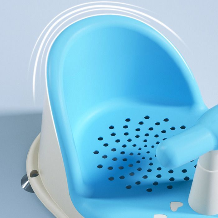 Asiento de baño para bebé OMABETA, asiento ergonómico ajustable para evitar resbalones, azul cielo.