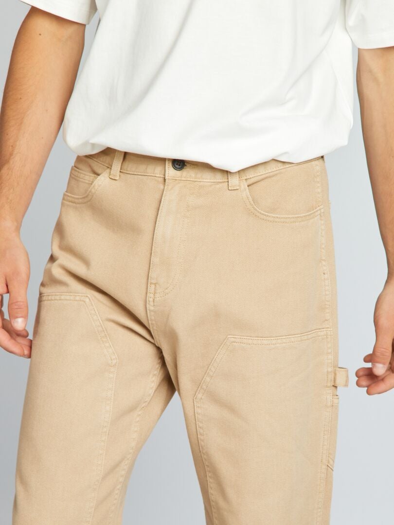 Jeansy Straight Jeans - - BEŻOWE
