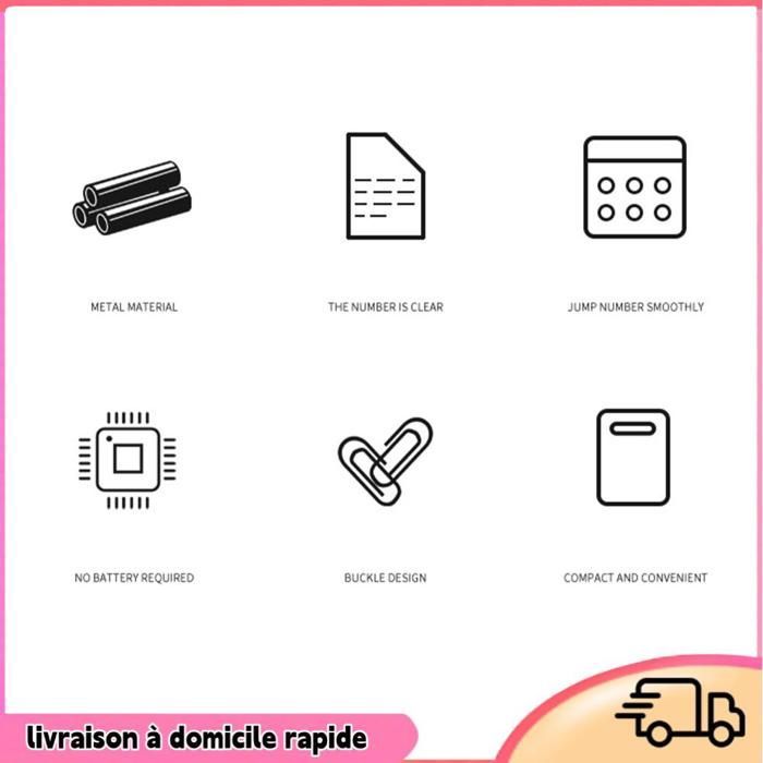 Contador manual Dilwe, contador mecánico de mano de 4 dígitos, contador para campos deportivos, modelo estándar, metal, sin base.