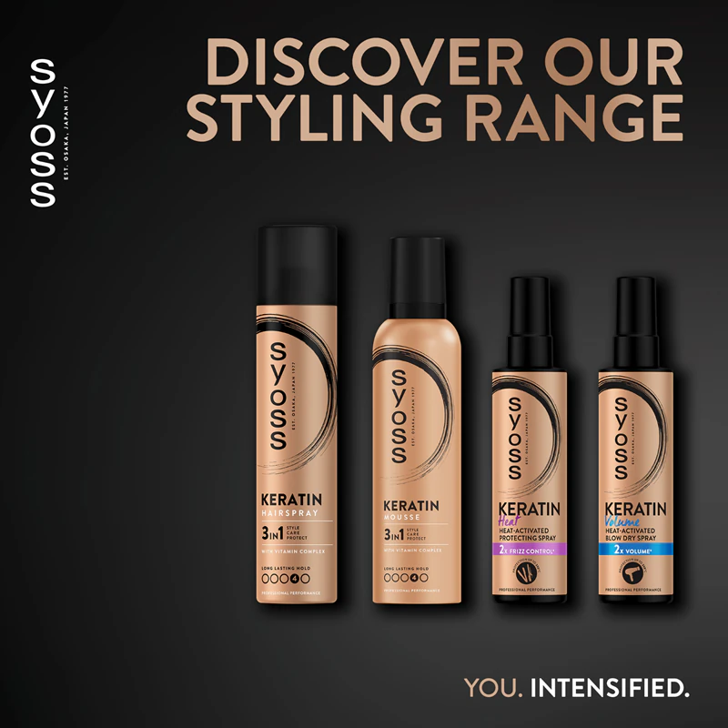 Spray protetor térmico Syoss Keratin Volume para volume adicional