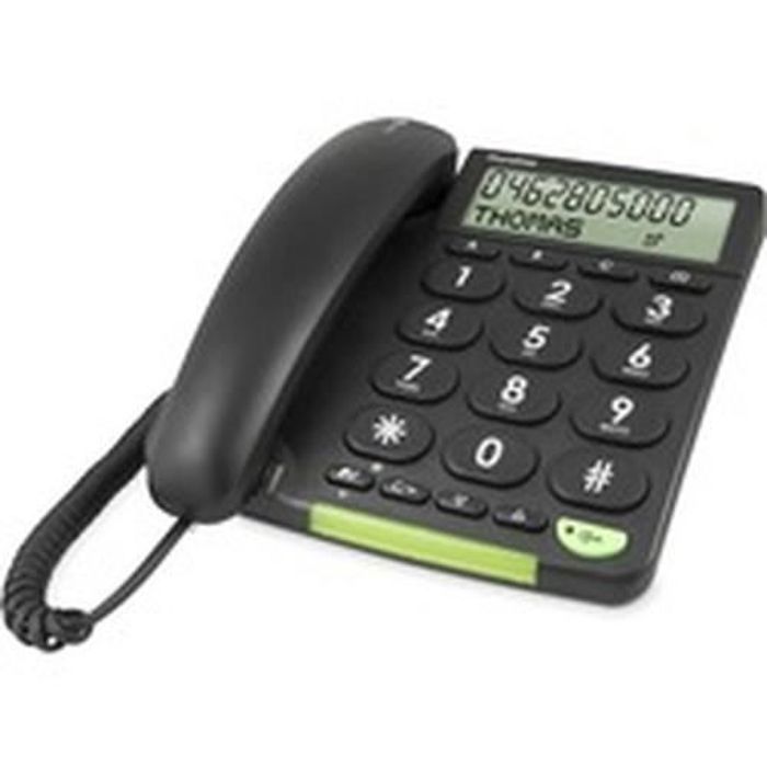 Téléphone filaire Doro 312CS - Haut-parleur - Identification de l'appelant - Noir