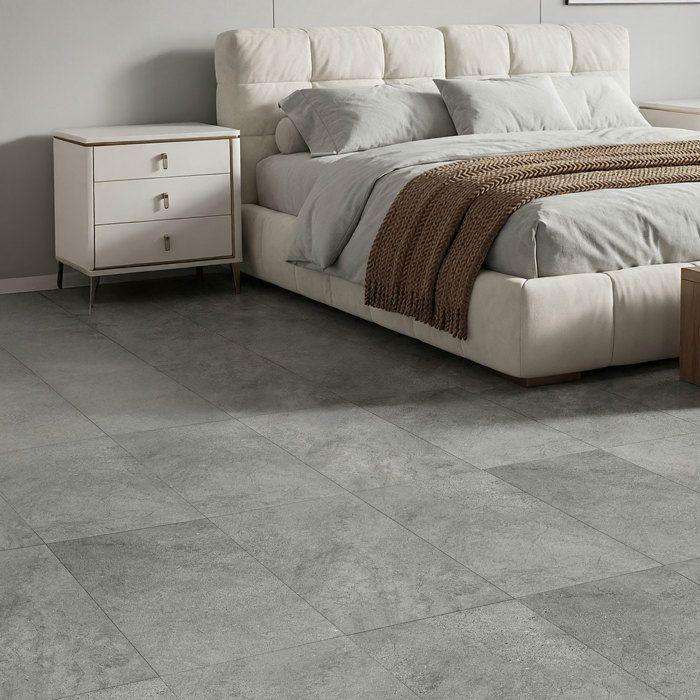 Pavimento in PVC - Piastrelle autoadesive - 5 m² - per soggiorno - Impermeabile - 36 pezzi - Texture pietra grigio-ciano