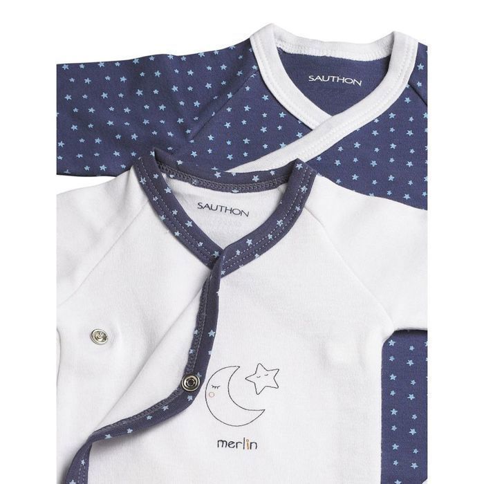 Baby bodysuits - Merlin - Pack of 2 - Long sleeves - 100% cotton - Wrap style