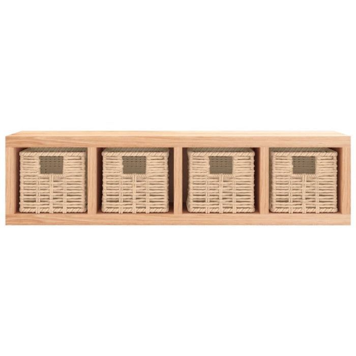 vidaXL Étagère murale avec paniers 62x18x16 cm Bois massif de noyer 350370