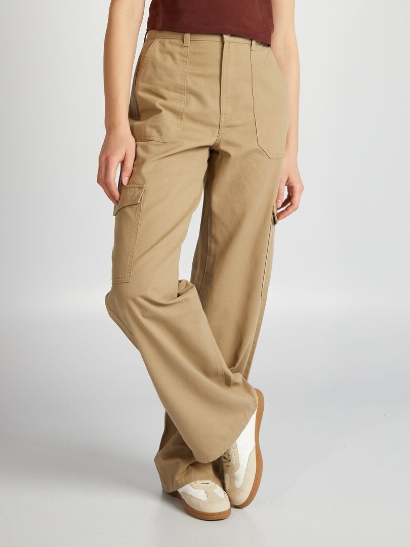 Broek met meerdere zakken - BEIGE