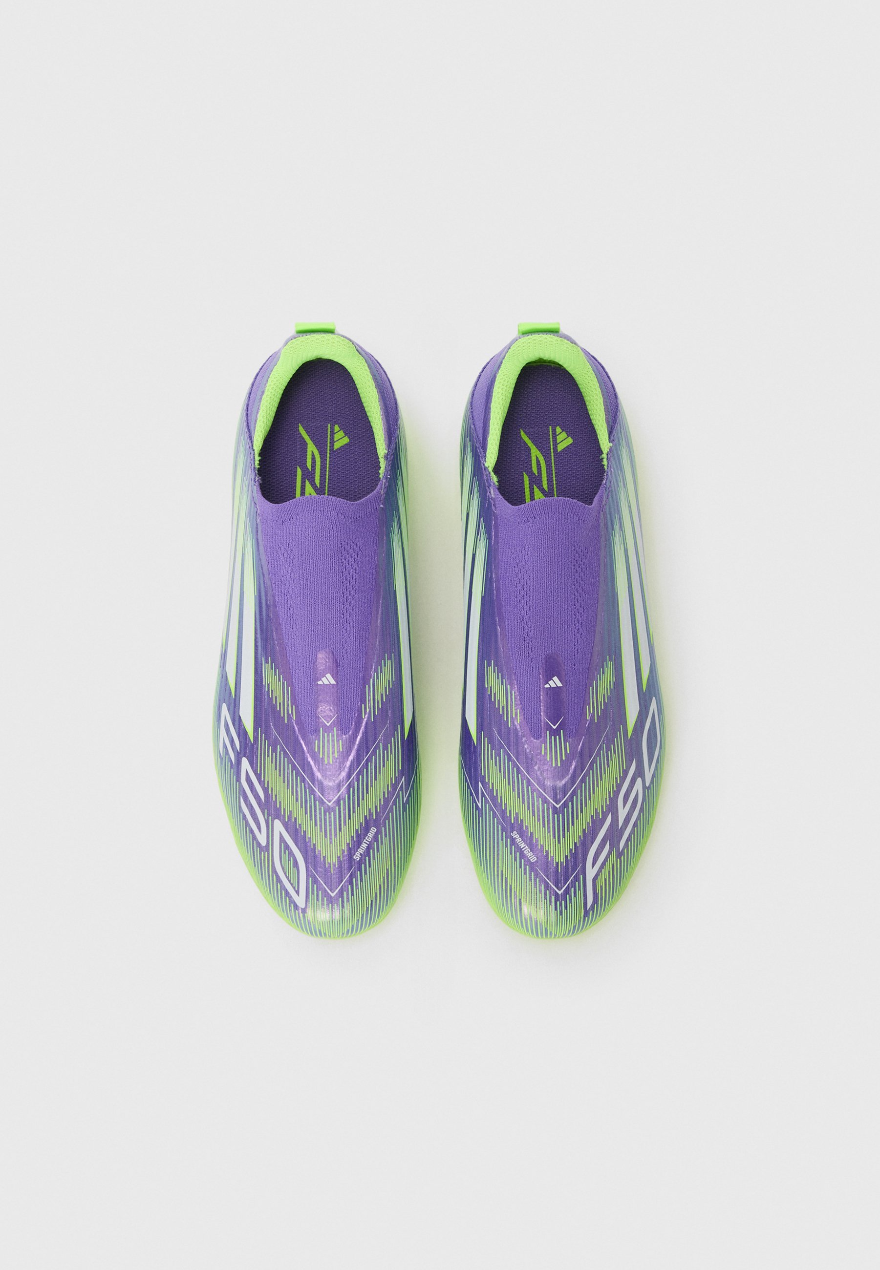 adidas Performance F50 LEAGUE UNISEX - Voetbalschoenen voor stevige ondergrond - paars/wit/helder citroengeel