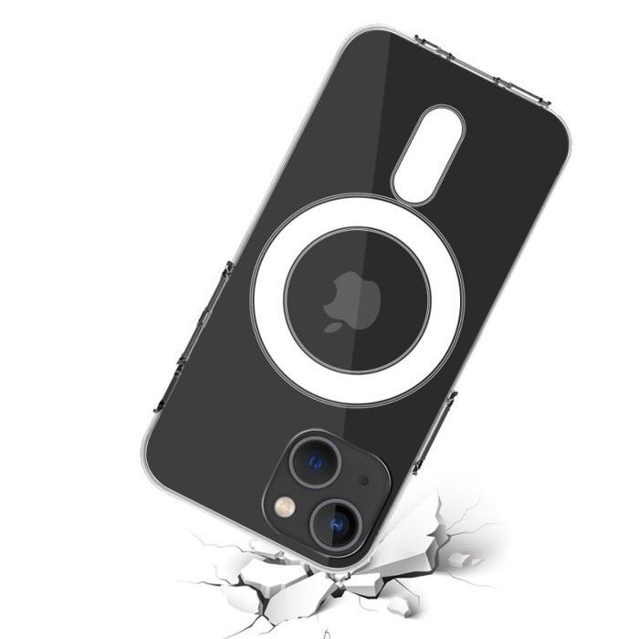 EVETANE Coque Anti-choc Magsafe compatible iPhone 13 Transparente + 2 protections écran et 2 protections objectif caméra