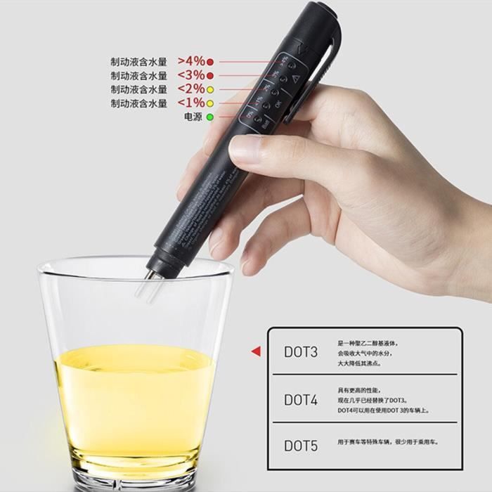 Car Brake Fluid Tester, Car Diagnostic Accurate 5 LED Oil Quality Control Pen, Universal Tester [59E7F15]