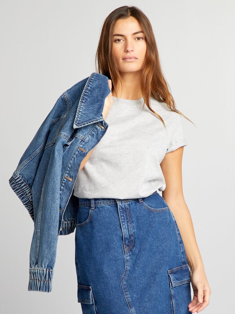 Camiseta de punto lisa - GRIS