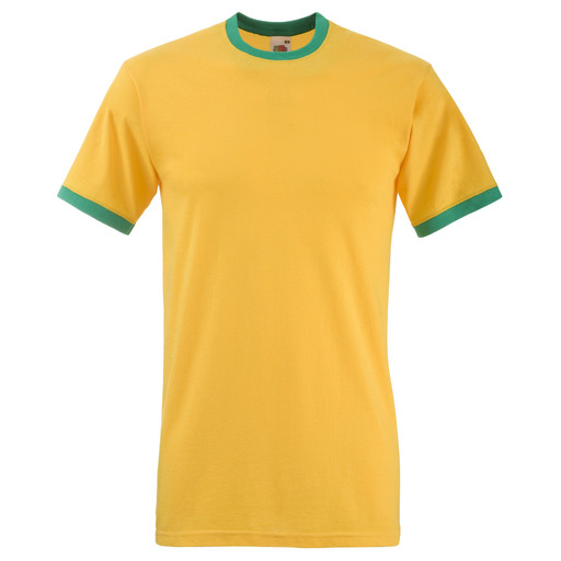  Camiseta De Manga Corta Con Bordes De Diferente Color Fruit Of The Loom