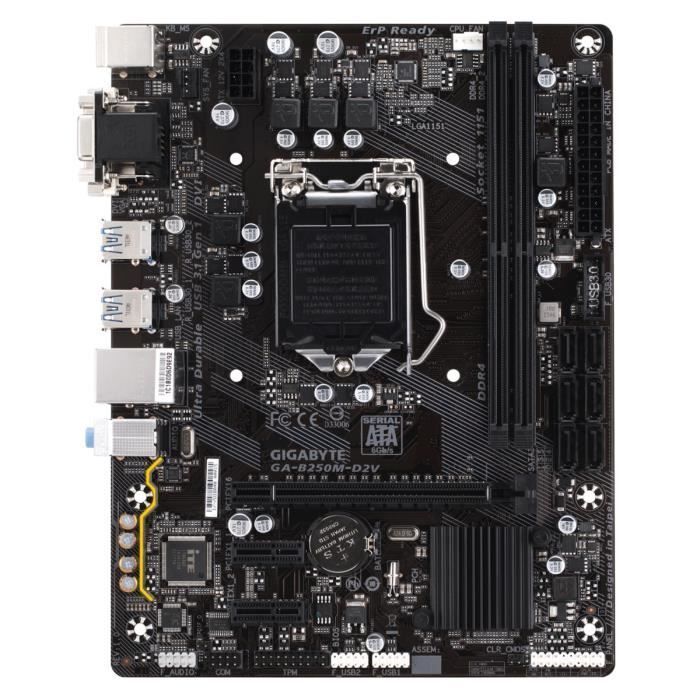 Gigabyte GA-B250M-D2V moederbord - LGA 1151 socket - DDR4 - 2400 Hz - 32 GB